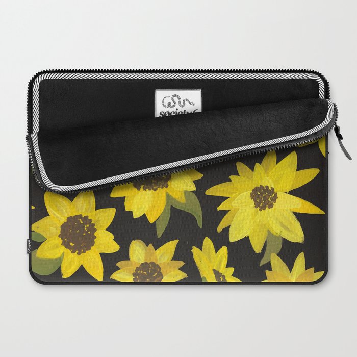 Sunflowers Acrylic on Charcoal Laptop Sleeve Gallery Image 2