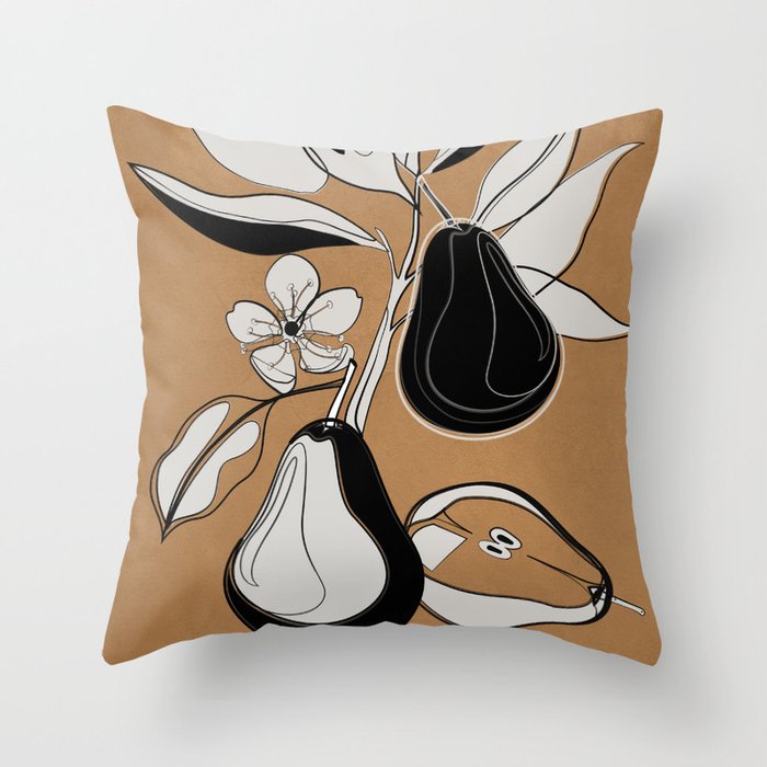 Line Art Pears 7 Throw Pillow Gallery Image 6
