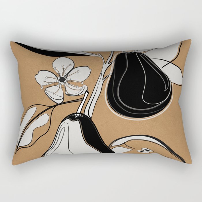 Line Art Pears 7 Rectangular Pillow Gallery Image 1