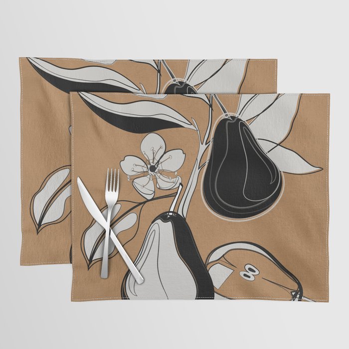 Line Art Pears 7 Placemat Gallery Image 1