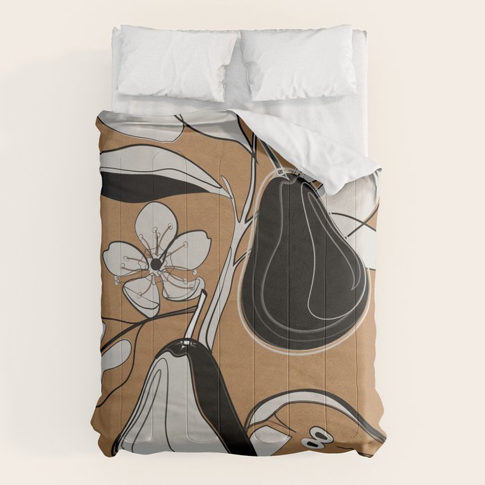 Line Art Pears 7 Comforter Gallery Image 6