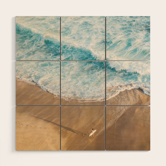 The Surfer and The Ocean Wood Wall Art