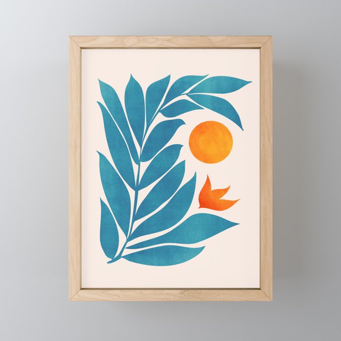 Teal Garden Sunset Mini Art Print Gallery Image 1