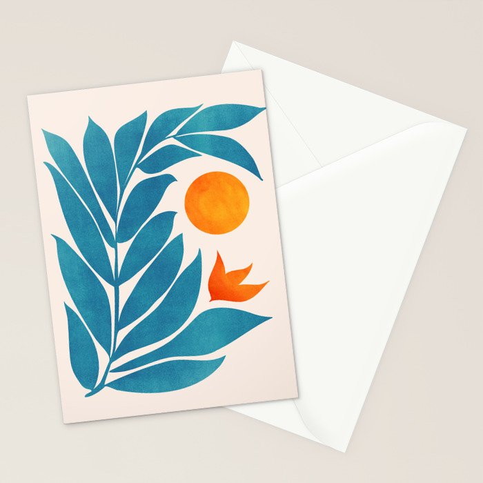 Teal Garden Sunset Stationery Card Gallery Image 2