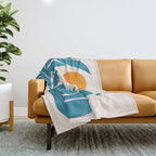 Teal Garden Sunset Throw Blanket Gallery Image 1