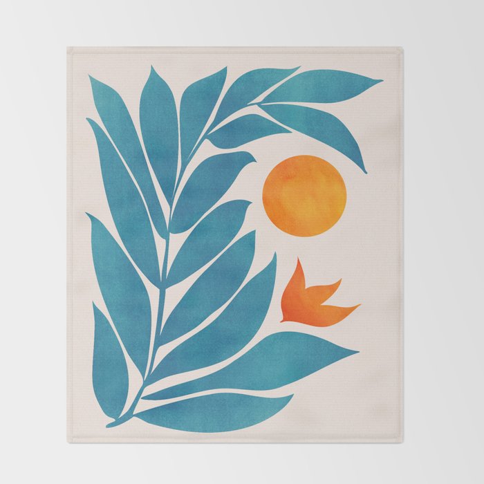Teal Garden Sunset Throw Blanket Gallery Image 2