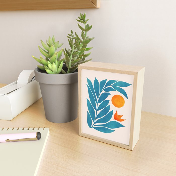 Teal Garden Sunset Mini Art Print Gallery Image 2