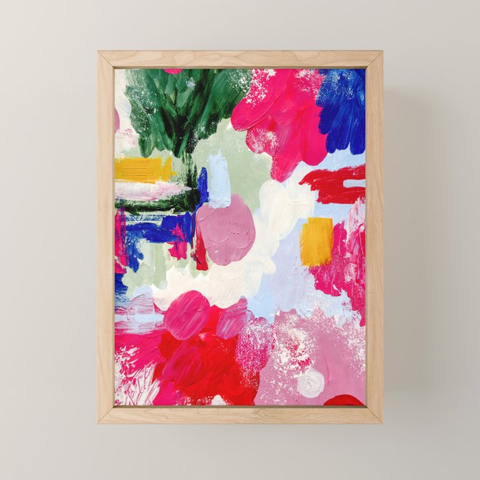 CANVAS: Viva Magenta 01 | Abstract Brushstrokes Mini Art Print Gallery Image 1