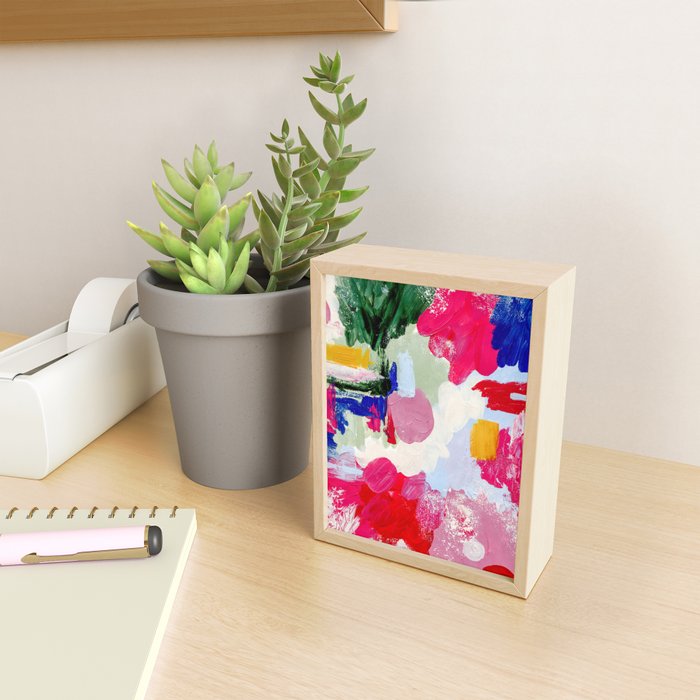 CANVAS: Viva Magenta 01 | Abstract Brushstrokes Mini Art Print Gallery Image 2