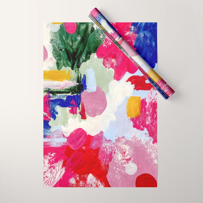 CANVAS: Viva Magenta 01 | Abstract Brushstrokes Wrapping Paper Gallery Image 1