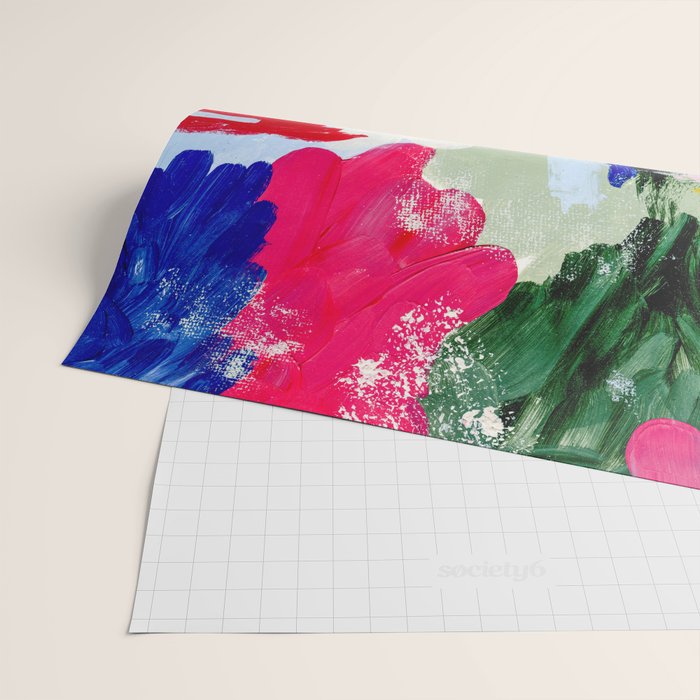 CANVAS: Viva Magenta 01 | Abstract Brushstrokes Wrapping Paper Gallery Image 2