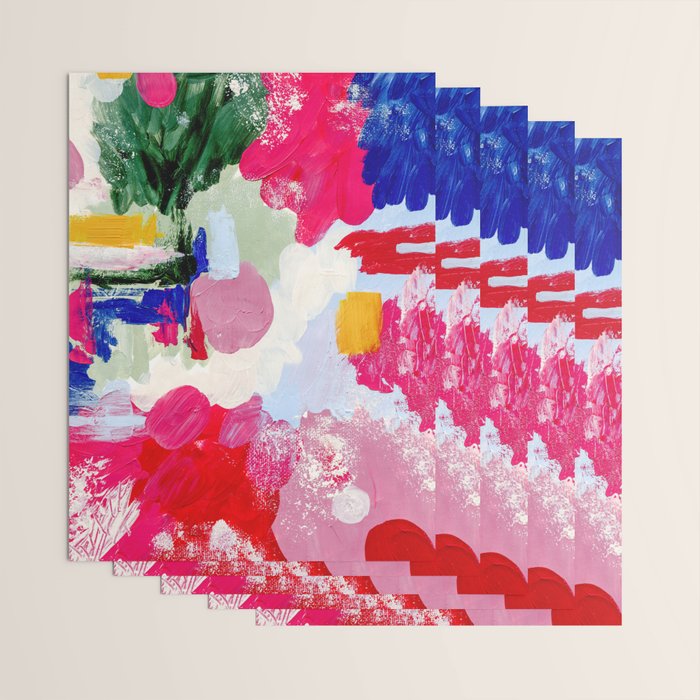 CANVAS: Viva Magenta 01 | Abstract Brushstrokes Wrapping Paper Gallery Image 3