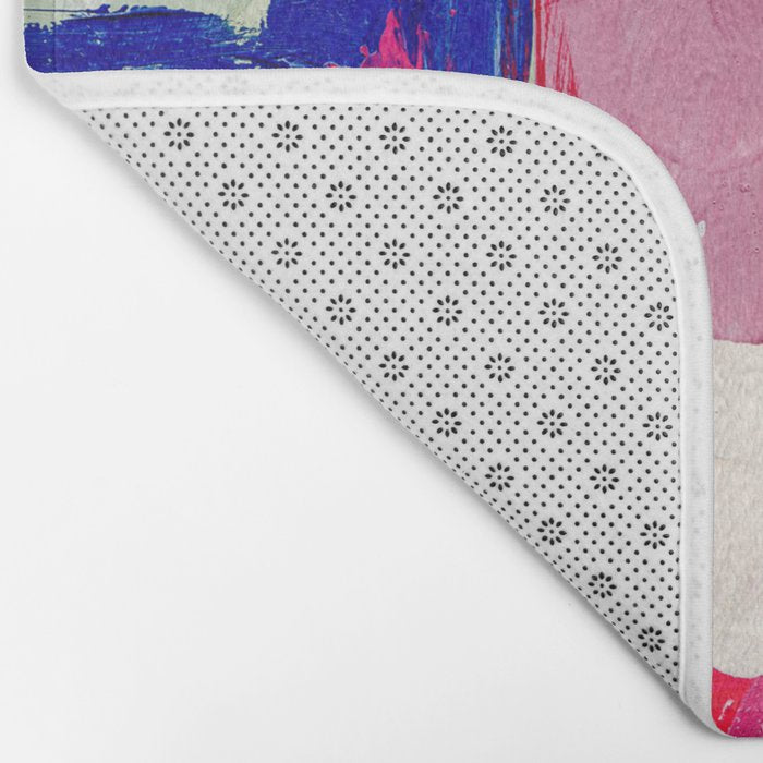 CANVAS: Viva Magenta 01 | Abstract Brushstrokes Bath Mat Gallery Image 2
