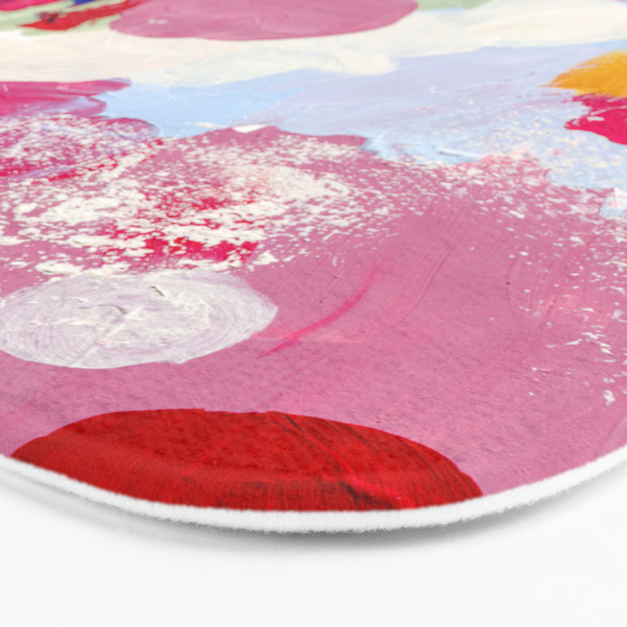CANVAS: Viva Magenta 01 | Abstract Brushstrokes Bath Mat Gallery Image 3