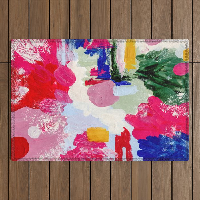 CANVAS: Viva Magenta 01 | Abstract Brushstrokes Outdoor Rug Gallery Image 1