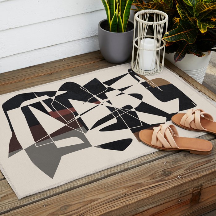 Modern Abstract Shapes 104 Outdoor Rug Gallery Image 2