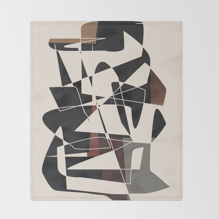 Modern Abstract Shapes 104 Throw Blanket Gallery Image 2