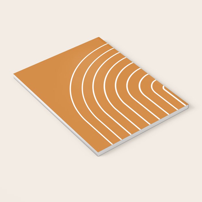 Minimal Arch XXII Bright 70s Orange Modern Geometric Lines Notebook Gallery Image 3
