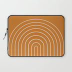 Minimal Arch XXII Bright 70s Orange Modern Geometric Lines Laptop Sleeve Gallery Image 1