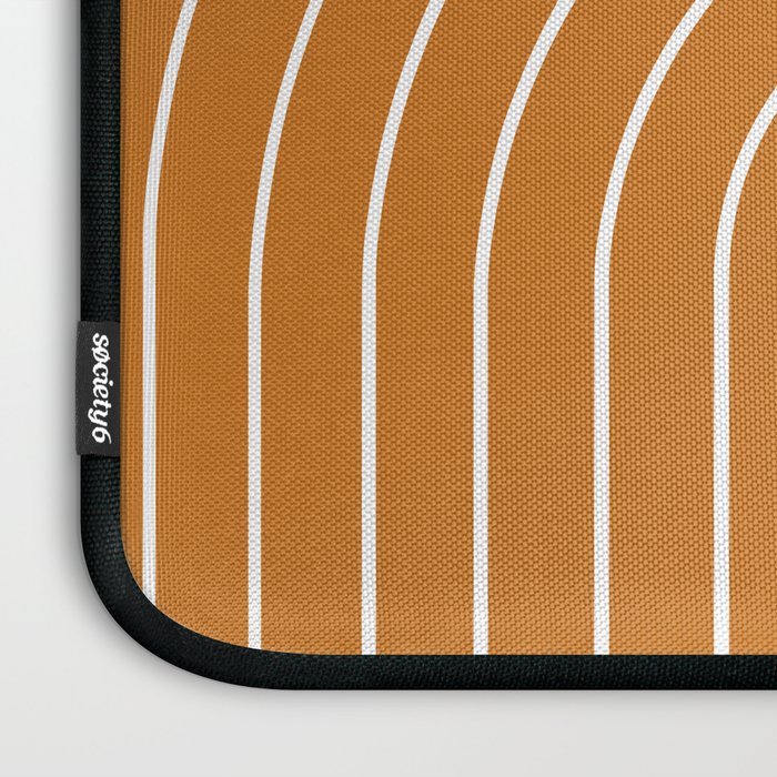 Minimal Arch XXII Bright 70s Orange Modern Geometric Lines Laptop Sleeve Gallery Image 3