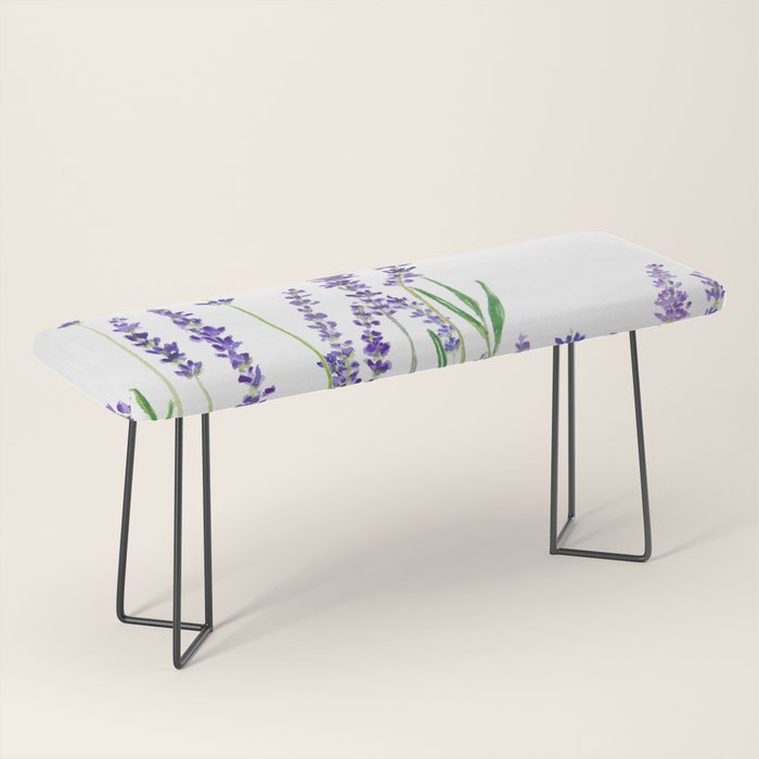 Lavender Watercolor Horizontal Bench