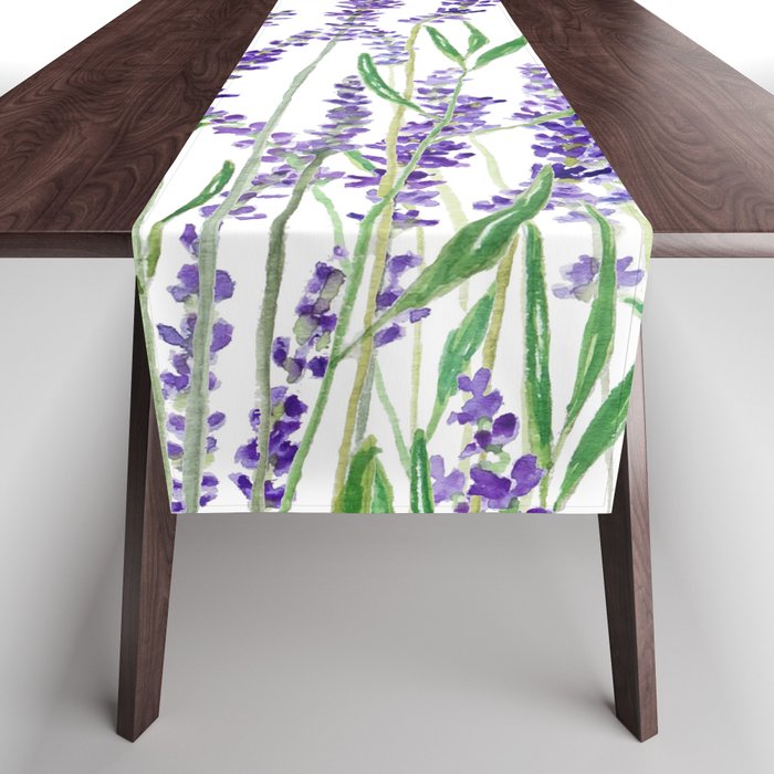 lavender watercolor horizontal Table Runner Gallery Image 1