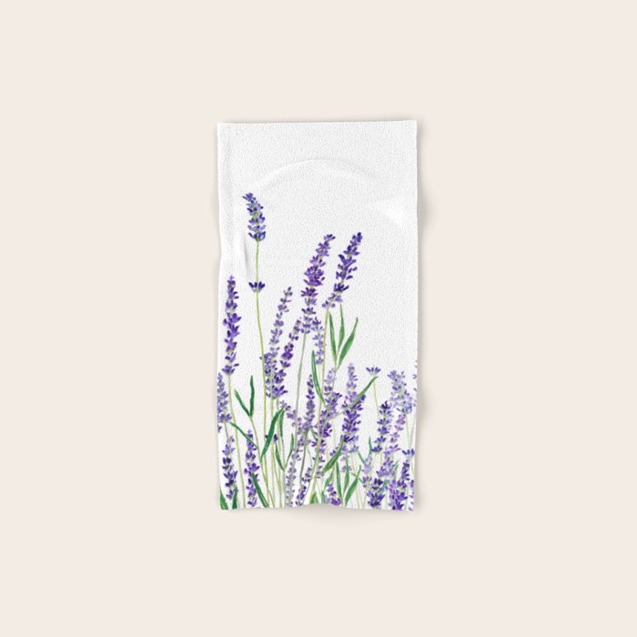 lavender watercolor horizontal Bath Towel Gallery Image 1