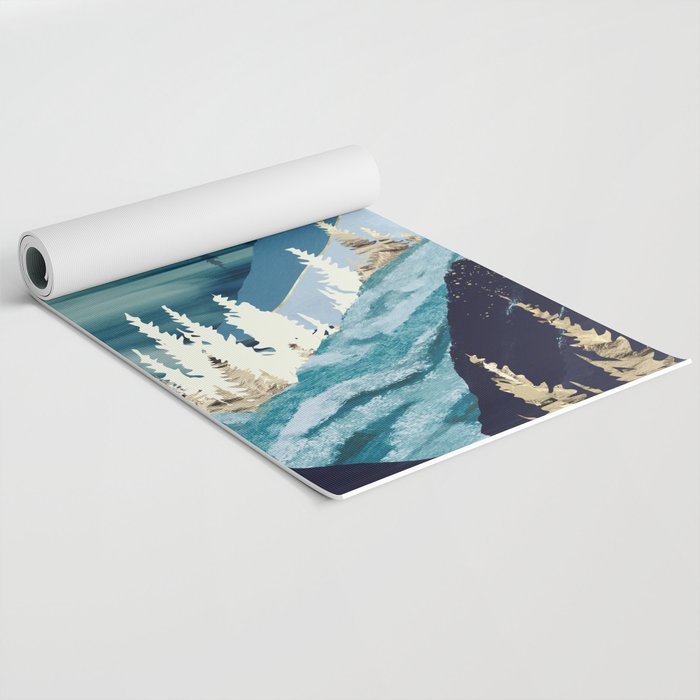 Blue Forest Lake Yoga Mat Gallery Image 2