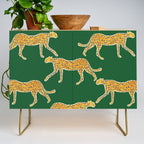 Tropical Animal Print Green Cheetah Illustration Credenza Gallery Image 1