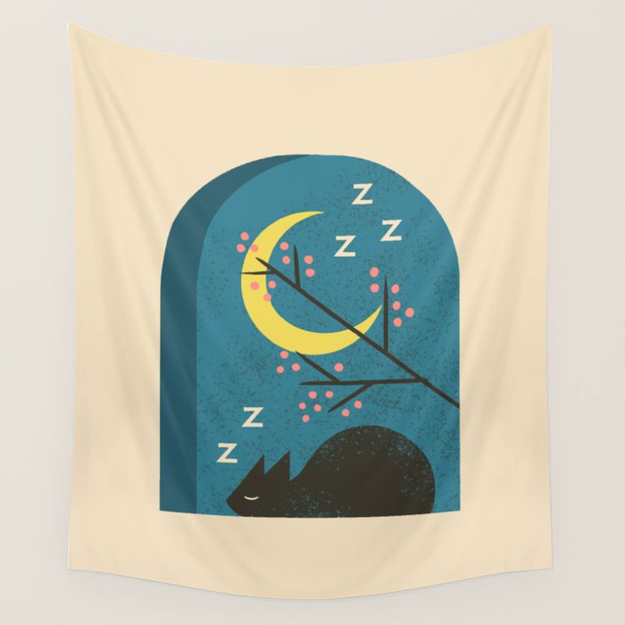 Evening Catnap Wall Tapestry Gallery Image 1