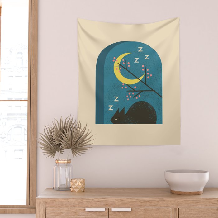 Evening Catnap Wall Tapestry Gallery Image 2