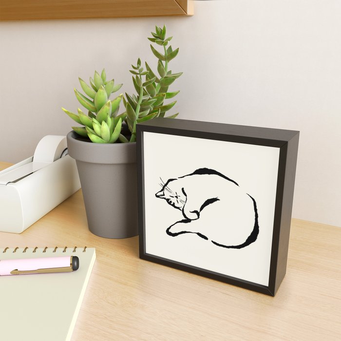 Sleeping Cat Mini Art Print Gallery Image 2