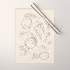 Peaches - Line Art 2 Wrapping Paper Gallery Image 1