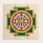Sri Yantra colored Wood Wall Art Gallery Image 1