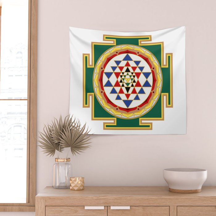 Sri Yantra colored Wall Tapestry Gallery Image 2