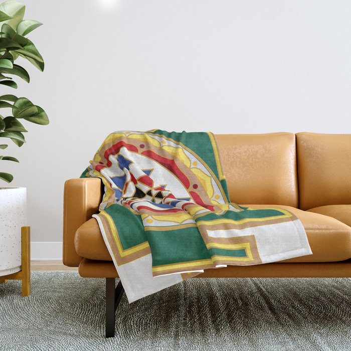 Sri Yantra colored Throw Blanket Gallery Image 1