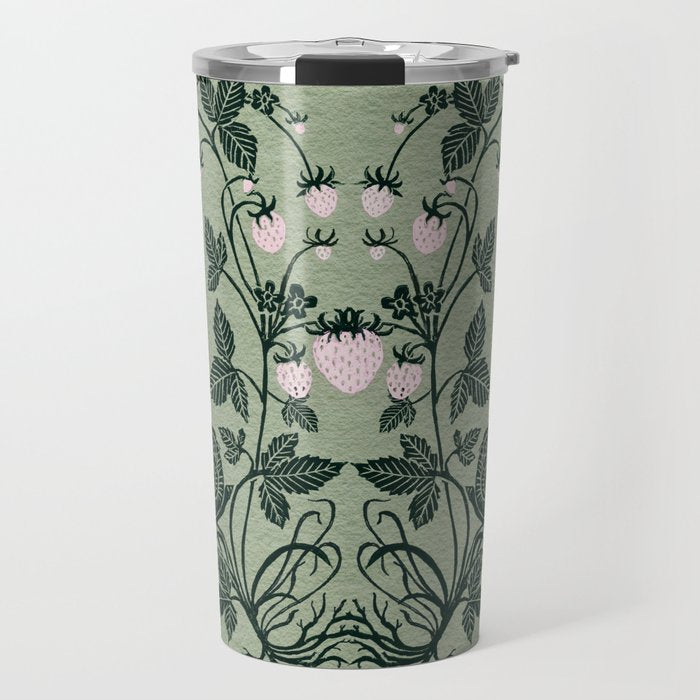 Birds and Snails with Strawberries Travel Mug Gallery Image 1
