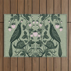 Birds and Snails with Strawberries Outdoor Rug Gallery Image 1