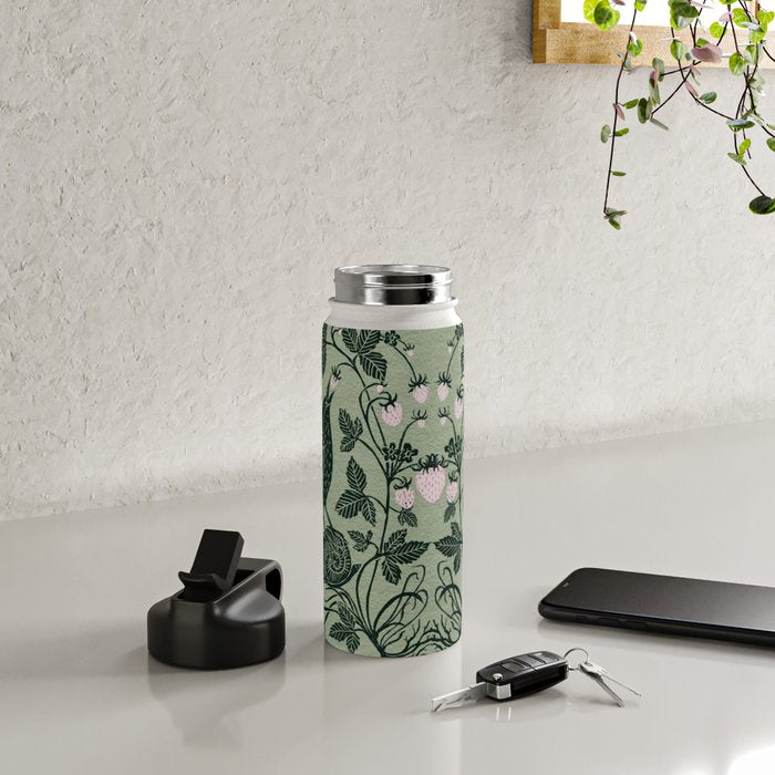 Birds and Snails with Strawberries Water Bottle Gallery Image 4