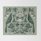 Birds and Snails with Strawberries Throw Blanket Gallery Image 2