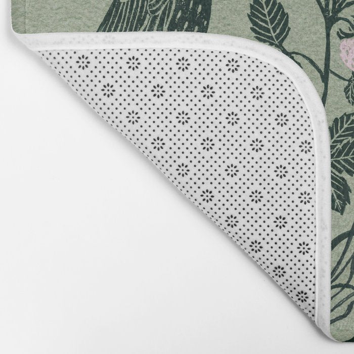Birds and Snails with Strawberries Bath Mat Gallery Image 2
