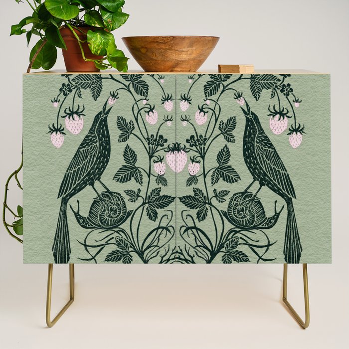Birds and Snails with Strawberries Credenza Gallery Image 1