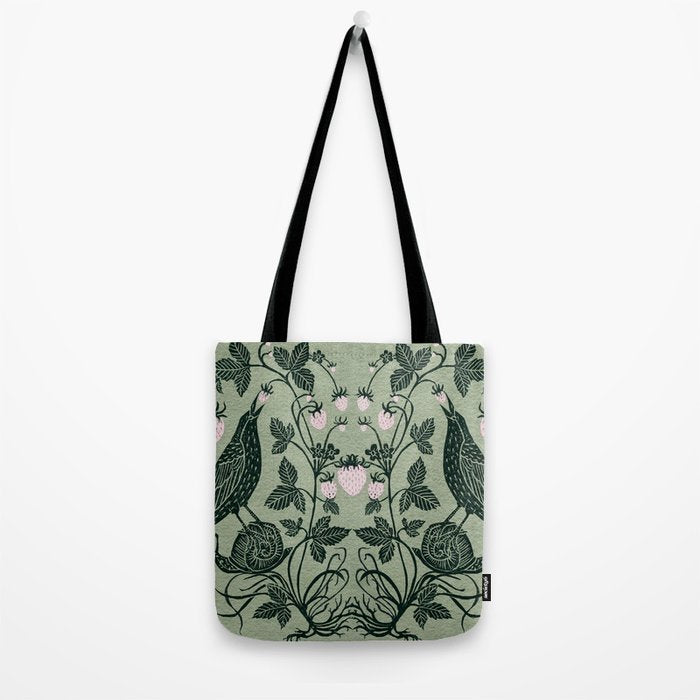 Birds and Snails with Strawberries Tote Bag Gallery Image 2