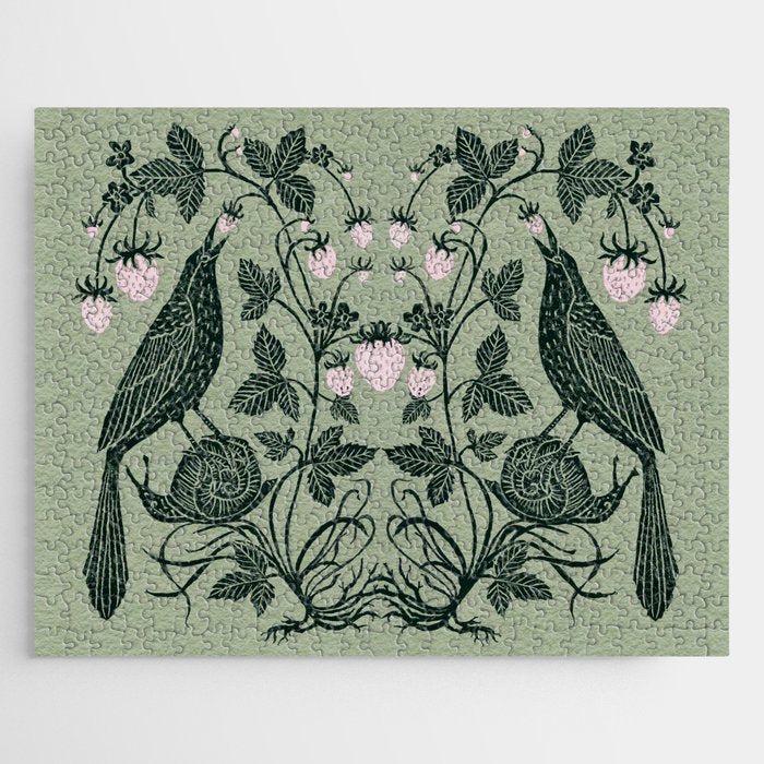 Birds and Snails with Strawberries Jigsaw Puzzle Gallery Image 1