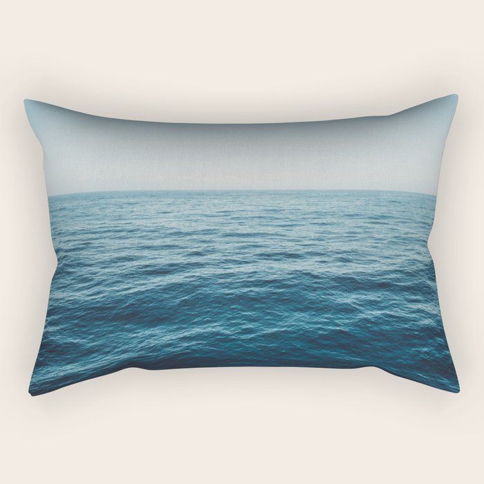 ocean, water, blue sky  -  horizon over water - seascape photography Rectangular Pillow Gallery Image 1