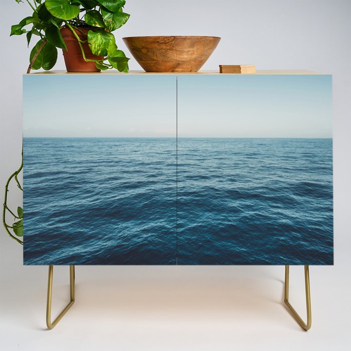 ocean, water, blue sky  -  horizon over water - seascape photography Credenza Gallery Image 1