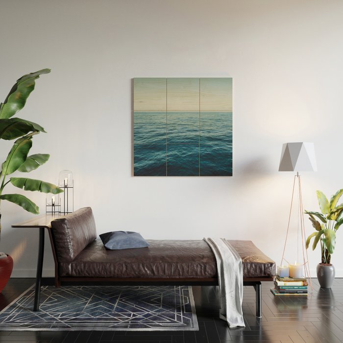 ocean, water, blue sky  -  horizon over water - seascape photography Wood Wall Art Gallery Image 2