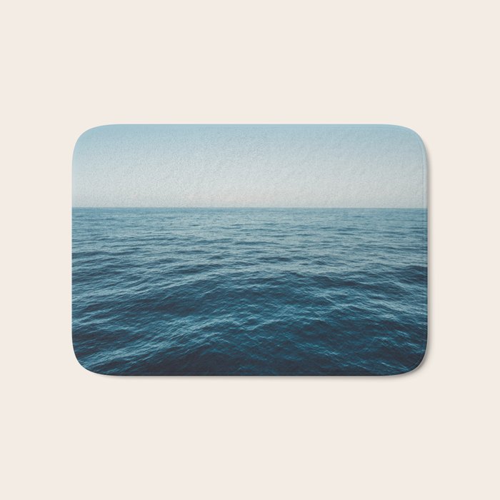 ocean, water, blue sky  -  horizon over water - seascape photography Bath Mat Gallery Image 1