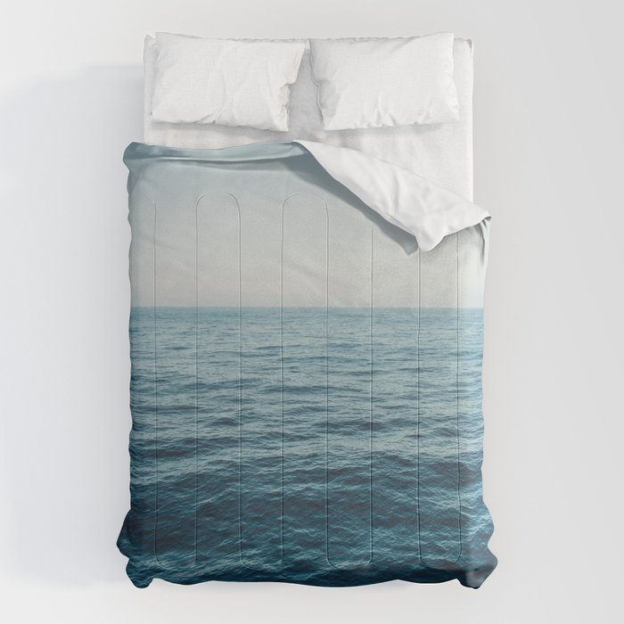 ocean, water, blue sky  -  horizon over water - seascape photography Comforter Gallery Image 6