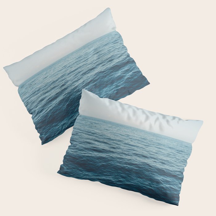ocean, water, blue sky  -  horizon over water - seascape photography Pillow Sham Gallery Image 3